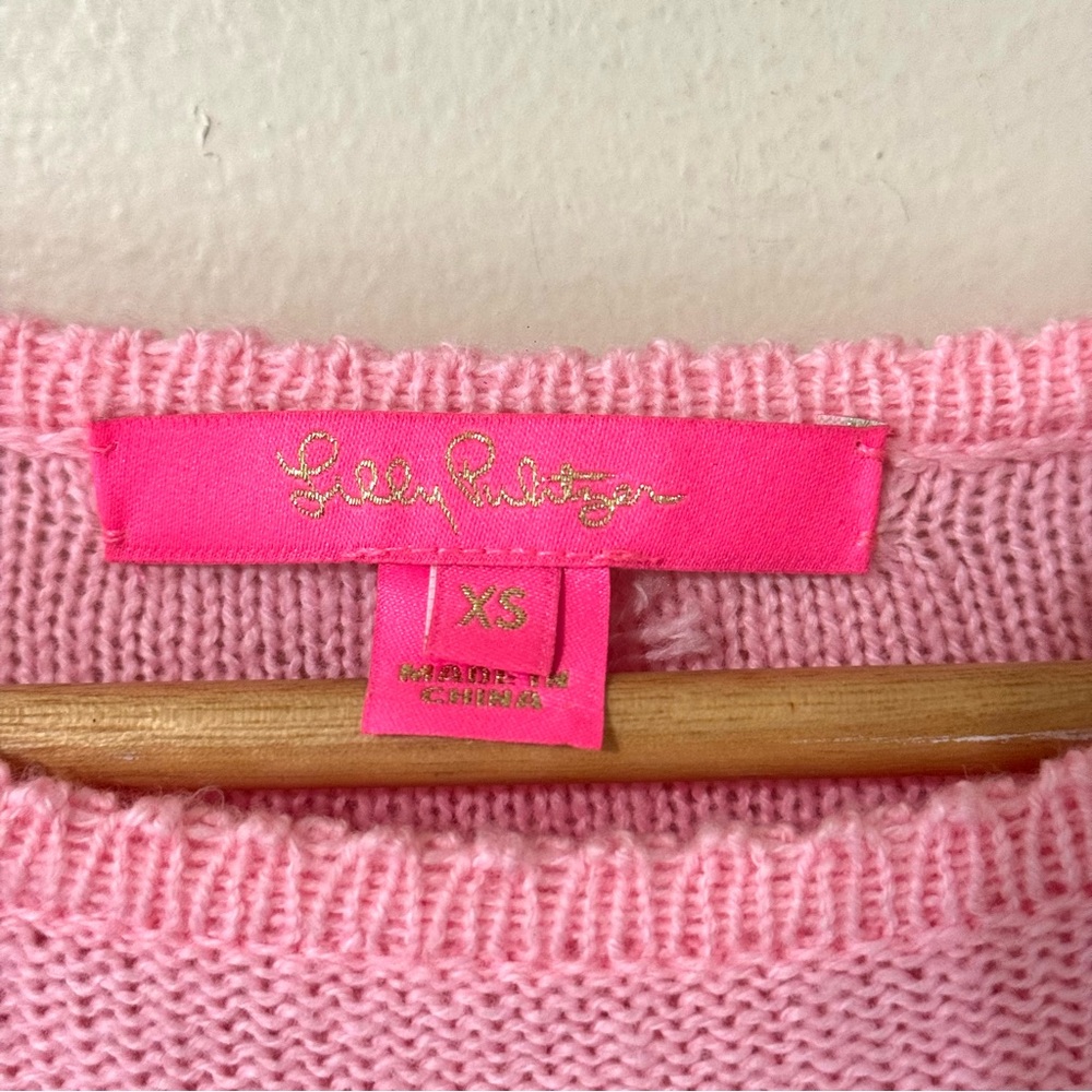 Lilly Pulitzer Sweater Pink Knot Knotted Long Sleeve Knitwear XS extra small - Picture 3 of 7